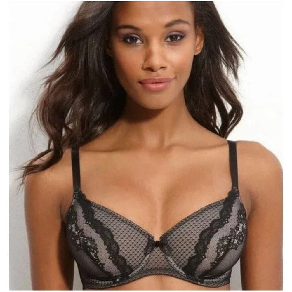 Wacoal 851143 Absolutely Fabulous Black Lace Underwire Bra 36DDD